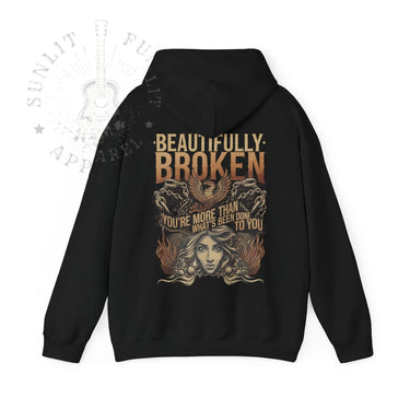 Jelly Beautifully Broken Double Sided Hoodie - Adult Unisex - Sunlit Funlit Country Music Tees